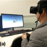 image of a men inputting text in vr using the PizzaText with the Xbox controller
